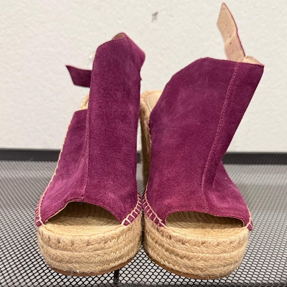 Kenneth Cole New York Purple Suede Espadrille Wedges